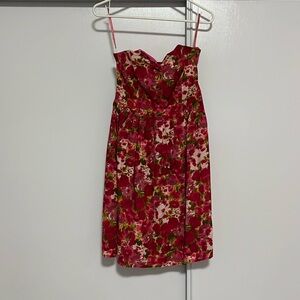 Strapless floral dress